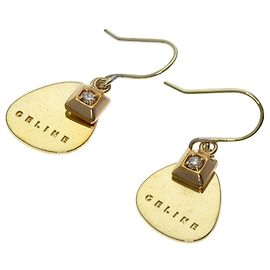 Céline Celine Diamond Logo Earrings in Silver Other