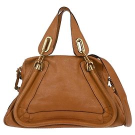 Chloé Chloe Paraty Top Handle Bag Leather Medium Brown