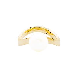 Anillo vintage Dinh Van, oro amarillo, perla Akoya. Otro