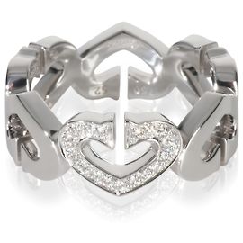 Anel Vintage C de Cartier em Ouro Branco e Diamantes Outro