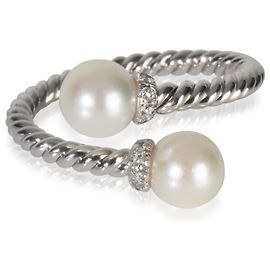 Anel Bypass Solari em Ouro Branco, Pérola e Diamante de David Yurman Outro