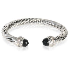 Bracciale classico in argento sterling, onice e diamanti di David Yurman Altro