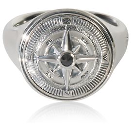 Anel de sinete em prata esterlina com diamantes Maritime Compass de David Yurman Outro