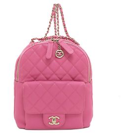 Chanel Coco Mark Matelasse Backpack Pink