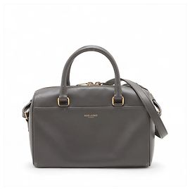 Bolsa de Ombro em Couro Baby Duffle Yves Saint Laurent Marrom