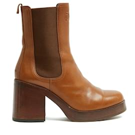 Celine 2025 Stiefeletten EU38.5 Tess Gold Leder Chelsea Boots UK5.5 US8 Céline Kamel