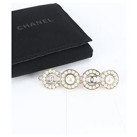 Horquilla de perlas Coco Mark B21 P de Chanel Plata