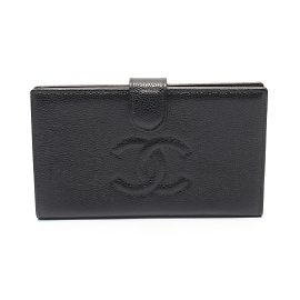 Chanel Coco Mark Bi-fold Long Wallet Black