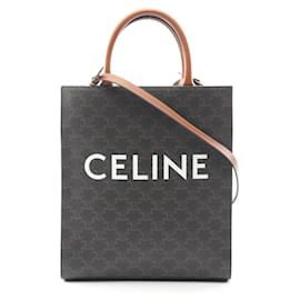 Céline Sac cabas vertical petit Triomphe de Celine Marron Noir