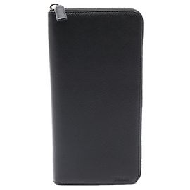 Cartera larga de cuero Saffiano Prada Negro