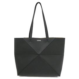 Loewe Puzzle Fold Tote horizontale mittelgroße Handtasche Schwarz