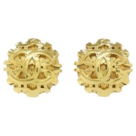 Chanel Gold Clip Earrings Golden