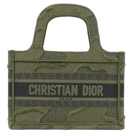 Christian Dior Book Tote Mini Handbag Khaki
