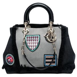 Bolsa D Light em denim preto com patch Dior Outro