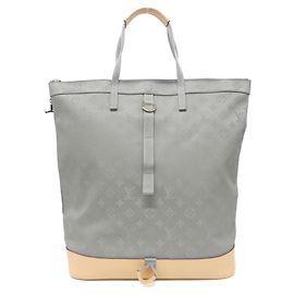 Louis Vuitton Monogram Titanium Zipped Tote Backpack Grey