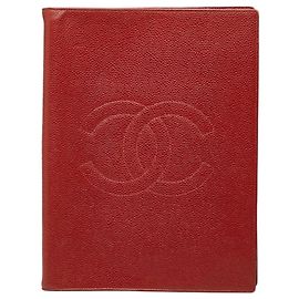 Chanel Coco Mark Diary Cover in Red Caviar Skin Red