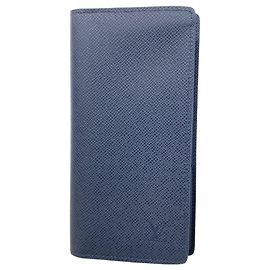 Portafoglio Lungo Brazza in Taiga Louis Vuitton Blu navy