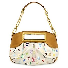 Louis Vuitton Monogram Multicolore Judy PM Handtasche Weiß