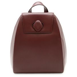 Cartier Must Backpack in Bordeaux Leather Dark red