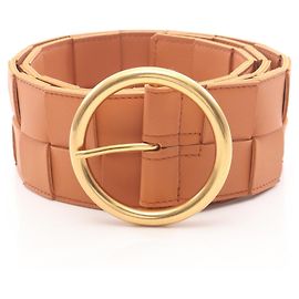 Cinto Maxi Intrecciato de Couro Bottega Veneta Marrom