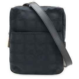 Chanel Black Nylon Jacquard Shoulder Bag Black