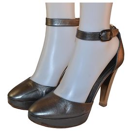Casadei silver leather pumps Silvery