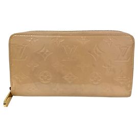 Cartera Zippy Monogram Vernis Louis Vuitton Beige