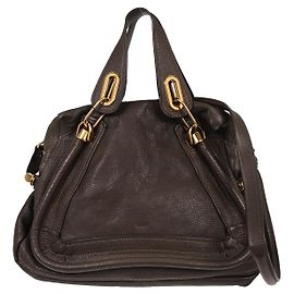 Chloé Chloe Paraty Top Handle Bag Leather Medium Brown