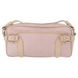 Borsa a Spalla Gancini in Pelle Salvatore Ferragamo Rosa