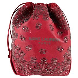Bolsa de ombro de couro vermelho Saint Laurent Vermelho