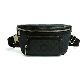 Gucci Black GG Emblem GM Belt Bag Black