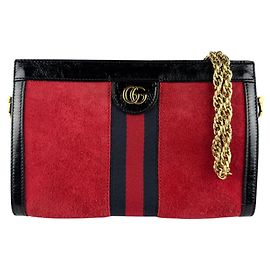 Borsa a Spalla Ophidia di Gucci Nero Rosso