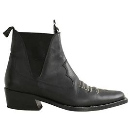 Free Lance Botas western de cuero negras Negro