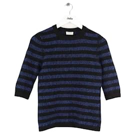 Saint Laurent Baumwollpullover Blau Blau