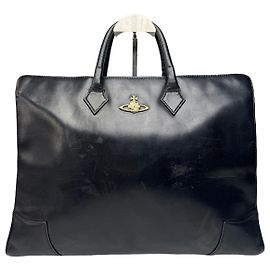 Bolsa de couro vintage Vivienne Westwood preta Preto