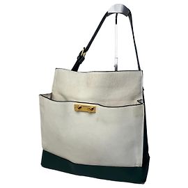 Bolsa de couro vintage Marni branca e verde Verde