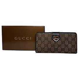 Vintage Gucci Monogram Wallet Brown Brown