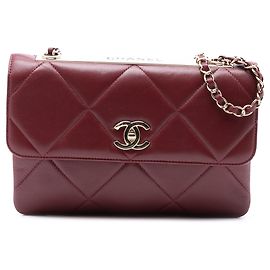 Chanel Matelassé Lammleder Trendy CC mit Klappe Rot