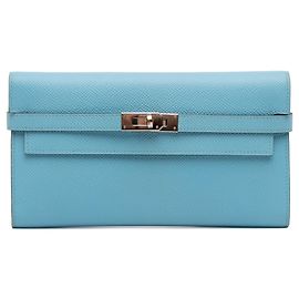 Hermès Epsom Kelly Longue Portefeuille Blue