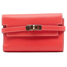 Hermès Epsom Kelly Klappgeldbörse Rot