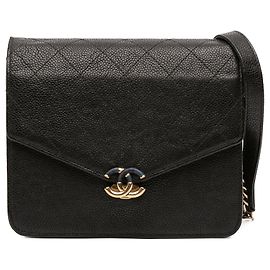 Chanel Paris Cuba Square Matelassé Caviar Thread Around Wallet on Chain Black