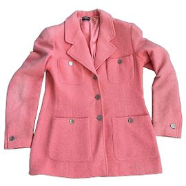 Chanel Tweed Jacket Pink Pink