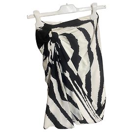 Gonna Bottega Veneta con stampa zebra Nero Bianco