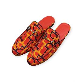 Gucci – Horsebit Canvas and Leather Mules – Size 37 Red Orange