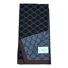 Sciarpa Gucci GG in lana Nero Grigio