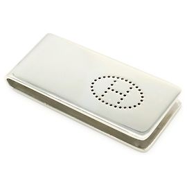Hermès Hermes Evelyne H Perforated Money Clip Silvery