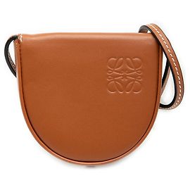 LOEWE Mini Soft Kalbsleder Heel Pouch Braun Braun