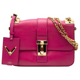 Borsa a Spalla Valentino in Pelle Rosa B Rockstud Rosa Altro