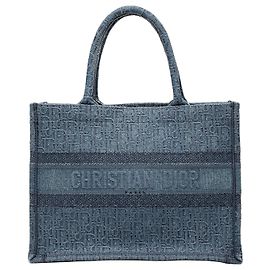 Dior Blau Medium Oblique Denim Buch Tote Blau