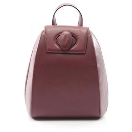 Cartier Must Line Bordeaux Leather Backpack Dark red
